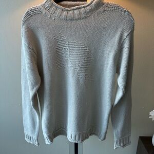 Vintage Ralph Lauren Cream Mock Neck Sweater - size small